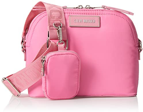 Steve Madden Damen Daren Nylon Dome Crossbody Bag, Helles Pink