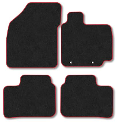 Suzuki Ignis (2016-2021) Carpet Car Mats | Red Edge Trim Tailored Fit Floor Mats Full Coverage Protection Accessories Easy Clean Anti Slip Made in the UK