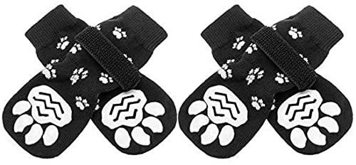 XPE 2 Paar Indoor Anti-Rutsch Socken für Hunde, Hundeschuhe,Hundesocken Anti Rutsch, Antirutschsocken Hund Mit Klettverschluss,Verbessern Sie Den Halt Ihres Hundes,(Größe S)