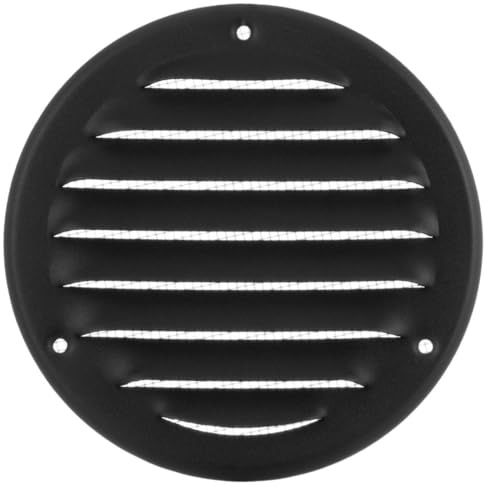 ABOUT VENT 100mm Anthrazit Lüftungsgitter mit Insektenschutz - Rund Metall Abluftgitter - Abluft Zuluft Gitter