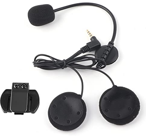 Qiilu Motorradhelm Kopfhörer, Bluetooth-Headset Kopfhörer-Mikrofon Motorradhelm-Headset Motorrad Bluetooth Headsets Zubehör für V4/V6 Motorradhelm-Gegensprechanlage