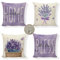 Kissenbezüge 30x30 cm 4er Set Lavendel Outdoor Kissen Lila Sofakissen Dekokissen Kopfkissen Wasserfest Linen Zierkissen Quadratische Kissenhülle für Gartenmöbel Sofa Bett Auto Terrasse Schlafzimmer