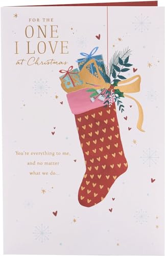 UK Greetings Weihnachtskarte für die Person, die ich liebe, mit Strumpf