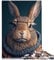 1000 extra große Teile Puzzle Hase Kaninchen in Kleidung Papppuzzle Intellektuelles Spiel 10,27 x 14,96 Zoll