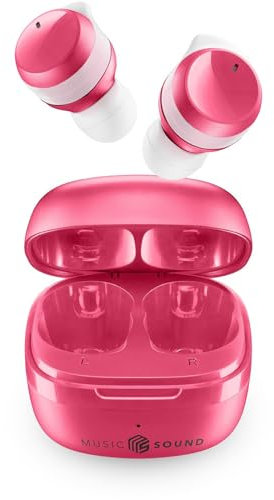 Music Sound - FLOW - Auricolare Bluetooth in-ear senza fili - Play Time 25 H - Rosa