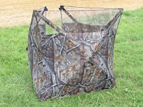 SUTTER Faltbarer mobiler Tarnstand, 125x375cm, 3-seitiges Camouflage Tarnzelt für Naturfotografie, Jagd und Tierbeobachtung, Quick-Up Tarnschirm inkl. Transporttasche