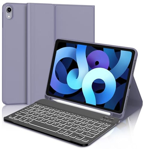 Tastiera iPad Air 5 Generazione, Custodia con Tastiera per iPad Pro 11, Cover Tastiera Bluetooth Magnetica Staccabile Retroilluminata Italiano per iPad Air 4/5, iPad Pro 11 4/3/2/1 Gen, Viola Lavanda