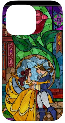 Disney Die Schöne und das Biest Belle und Prinz Buntglas Hülle für iPhone 14 Pro Max