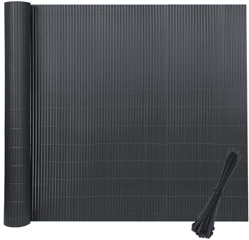 XINZI Brise-vue en PVC pour balcon, résistant aux intempéries, avec serre-câbles - En plastique - Pour jardin, balcon, terrasse - Anthracite - 160 x 500 cm