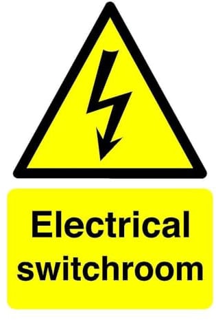 Electrical switchroom sign - 1.2mm Rigid plastic for indoor/outdoor usage (150mm x 100mm) Viewing Distance within 3m.