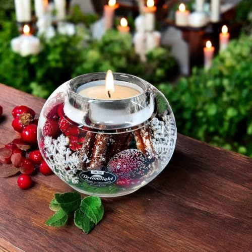 CULT at home Dreamlight Teelichthalter Deko Weihnachten – Traumlicht Teelichter Glas X Mas Snowflake Schneeflocke - Ø 8 cm Höhe 6 cm