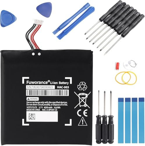 Fuworance 4550mAh 3.7V Battery Compatible with Nintendo Switch 2017 HAC-001, HAC-003, HAC-A-BPHAT-C0, HAC-S-JP/EU-C0 Game Console Li-ion Replacement Battery with Repair Tools