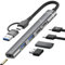 USB C Hub USB 3.0 Hub with 3.5mm Headphone Aux Jack, 5-in-1 USB C to USB Adapter USB C Splitter with 15W PD, USB 3.0, USB 2.0, USB C Ports, USB C Dongle for MacBook Air/Pro,XPS,iMac,iPad Pro