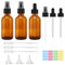 Pavlleen 3 Piezas Ambar Pulverizador Cristal,Botella de Atomizador Reutilizable,Vacías Spray Bottle,para Perfume, Aceite Esencial,Farmacéutico