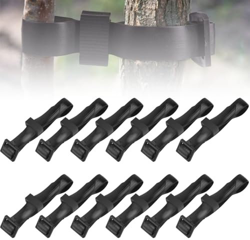 CGJIANG 12 Pcs Tree Ties Straps Plant Support Belt Adjustable Tree Traps Heavy Duty Flexible Plant Ties with Buckle Lock for Support Tree Shrub