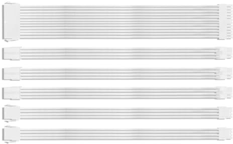 GMBYLBY PC Power Supply Extension Cable 30CM With1x24Pin/2x8Pin(4+4) CPU/3x8Pin(6P+2P) PCIE Sleeved Cords For PC Power Supply