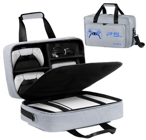 UUBOXS Custodia da trasporto per PS5 Slim, borsa da viaggio protettiva per PS5 Slim Disk/Digital Edition, custodia portaoggetti di grande capacità compatibile con PS5 Slim Console,Controller e Accesso