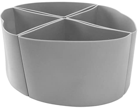 Beufee Silicone Slow Cooker Divider Liners, 4 in 1 Crock Pot Divider Crock Pot Liners 6 Quart Silicone Crock Pot Liner Crock Pot Separate Compartments (Grey)