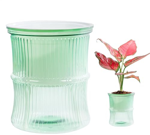 Générique Self-Watering Töpfe, kleine Sukkulentbehälter, Bonsai-Blumentöpfe, 4,73 x 4,14 Zoll, für Schlafzimmer, Arbeitszimmer, Wohnzimmer, Bad, Eingangsbereich, Zimmerpflanze