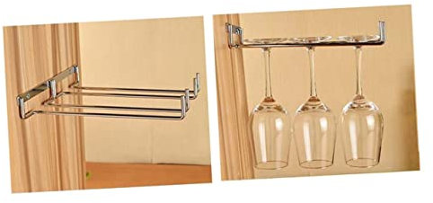 Garneck Porta Bicchieri Per Calici in Acciaio Resistente Portabicchieri Sottopensile Per Calici Da Vino Flûte e Altri Bicchieri Facile Da Installare e Pulire