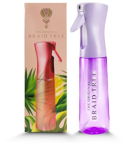 The OG Spray Bottle for Hair - 300ml Plastic Continuous Spray Bottle with Ultra Fine Mist Spray for Hairstyling, Barbers, Salons, Cleaning, Plants, Versatile Spray Bottles - The Braid Tree (Purple)