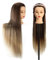 Auzass Hairdressing Head, 28Inch Styling Head 100% Synthetic Hair Mannequin Head, Hairdressers Training Head Dolls Head for Girls Kids with Table Clamp+Braid Set (Brown to Deep Gray)