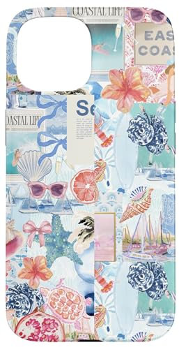 Beachy Blue Coquette Coastal Collage Preppy Cute Aesthetic Case for iPhone 15