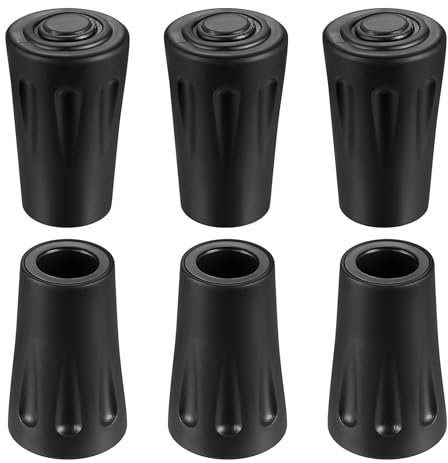 6 STK Gummipuffer Nordic Walking Stöcke Gummipuffer für Wanderstöcke Gummipuffer, rutschfeste 11mm Gummifüße für Wandermasten Ersatz, Wandern Zubehör für Protektoren Wanderstock Schutz Asphaltpads