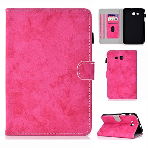 XNCVBD Viajes con Tableta Estuche Protector Compatible con Samsung Galaxy Tab 3 Lite T110 Estuche, Slim Smart Folio Stand Cover Estuche Protector a Prueba de Golpes Protección de tabletas(Rose Red)