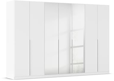 Rauch Möbel Alabama, Kleiderschrank, Farbe Weiß, Breite 315 cm | Schrank, 7-türig, mit Spiegel, Zubehör Basic, für Schlafzimmer, Kinderzimmer, Ankleidezimmer, Garderobe, Flur