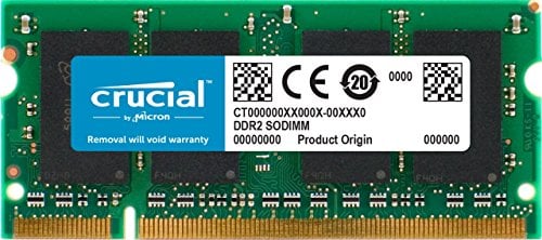 Crucial CT25664AC800 2GB (DDR2, 800MHz, PC2-6400, SODIMM, 200-Pin) Mémoire
