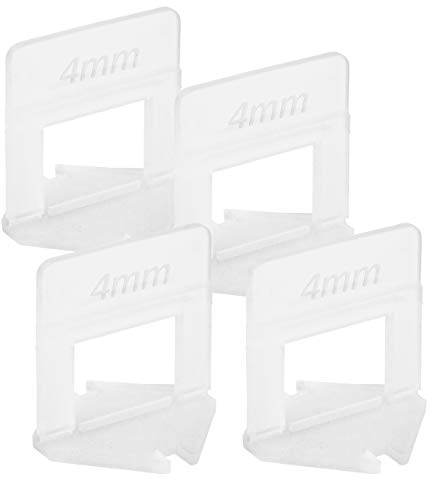 Lantelme 100 Stück Fliesennivelliersystem Zuglaschen für 4mm Fugenbreite | Fliesenhöhe 3mm bis 15mm | Fliesen Nivelliersystem, Fliesenverlegehilfe | Fliesennivellierungssystem Laschen Set (4mm)