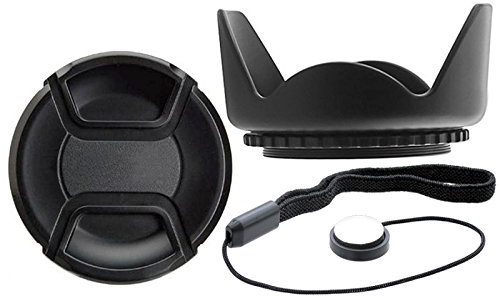 Kit Accesoires 67mm Pare Soleil + Bouchon Cache objectif avec Ficelle pour DSLR EOS REBEL T3i T2i T4i T5i 550D 600D 700D 650D OBJECTIF 18-55 70-300 pour NIKON DSLR D3200 D3100 D3300 D3000 D5000 D5200 D5300 D5100 OBJECTIF LENS 18-105, CANON DSLR EOS REBEL T3i T2i T4i T5i 550D 600D 700D 650D OBJECTIF LENS 18-135