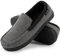 LongBay Herren Memory Foam Mokassin Hausschuhe Plüsch Fleece Haus Slipper in Indoor Outdoor Schuhe