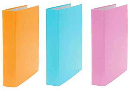 3x Ringbuch / DIN A5 / 4-Ring Ordner / Farbe: je 1x orange, türkis und pink