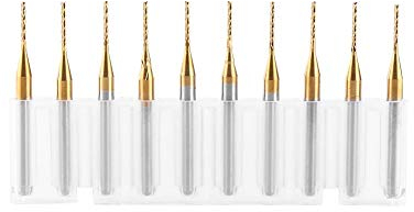 Hartmetall Schaftfräser, 10 Stück Titanbeschichtung Hartmetall Schaftfräser Gravierfräser 3.175 mm x 1 mm für Leiterplatten, Kunststoffe, Edelstahl und Kupfer