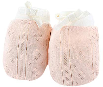 Neugeborene Baumwoll-handschuhe Kein Kratzer Handschuhe Schutz Gesicht Anti-verkratzen Glove Für 0-6 Monate Baby-mädchen (rosa)