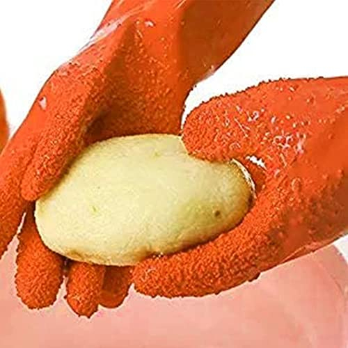 1 Pair Magic Quick Fruit Vegetable Potato Processing Tools PVC Rubber Peelers Gloves Cooking Tools Rose Red Kitchen Gadget