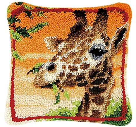 Knüpfteppich Zum Selber Knüpf-Sets mit Kissen knüpfen-Set 43x43cm Kissenbezug-Set für Erwachsene und Kinder Latch Hook Kit Heimaccessoire, Wandkunst