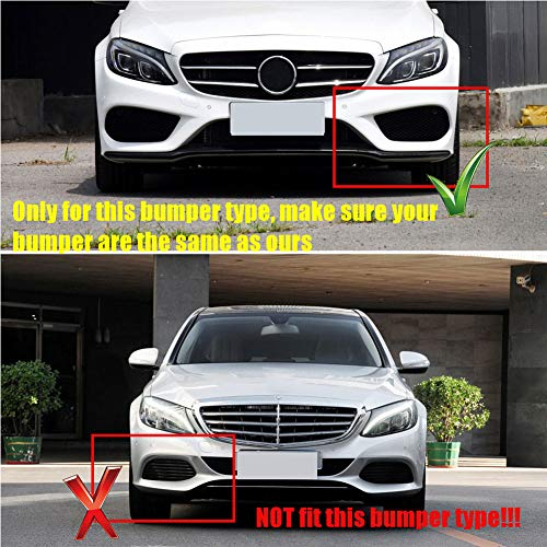 BNHHB Auto-Frontlippe Frontstoßstange Splitter Lip Spoiler für Mercedes Ben z W205 C300 C400 C63 for AMG, Frontschürze Frontspoiler Lippe Diffusor Protector Guard Cover Trim
