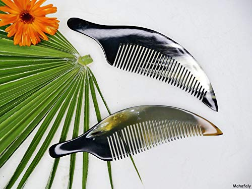 Hornkamm Antonio 17 cm mittelfeine Zahnung, Naturkamm aus echt Rinderhorn handgesägt rückfettend antistatisch haarpflegend antiallergen Handarbeit fair gehandelt 10 Jahre Garantie