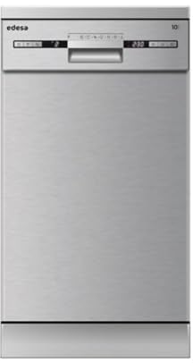 Edesa | Lavavajillas Libre Instalación | Modelo EDW-4710 X | Ancho de 45 cm | 7 Programas de Lavado | Clase de eficiencia Energética E | Acabado en Acero Inoxidable Gris