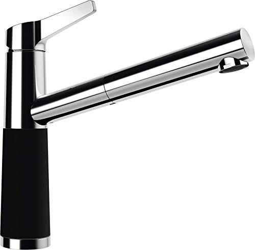 SCHOCK Küchenarmatur SC-510 Night – Niederdruck Armatur CRISTADUR mit ausziehbarer Schlauch-Brause und Standard Norm-Anschlüssen