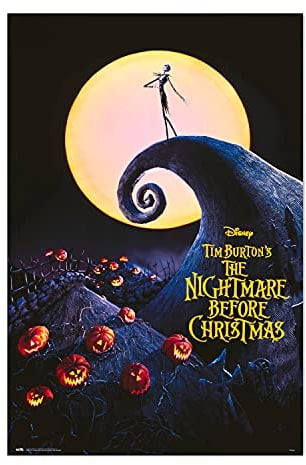 Grupo Erik Disney Poster - Nightmare Before Christmas Poster - Kunstdruck - Deko Wohnzimmer oder Deko Schlafzimmer - Deko Zimmer - Größe : 61 x 91 - Offizielle Lizenz - Disney Fanartikel