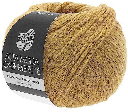 LANA GROSSA Alta Moda Cashmere 16 | Feinste 16 Mikron Merinowolle mit Kaschmiranteil | Handstrickgarn aus 78% Schurwolle (Merino) 12% Kaschmir & 10% Polyamid (Nylon) | 50g zum Stricken | 110m Garn 50