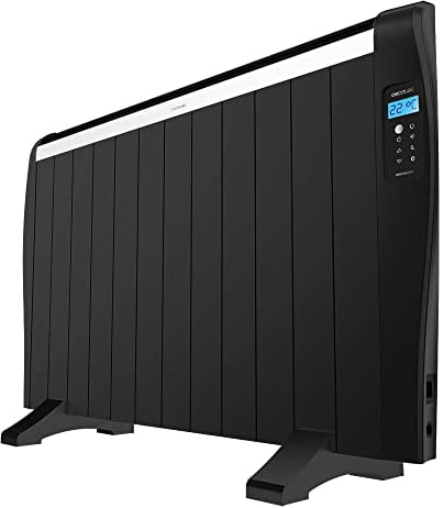 Cecotec Radiador Eléctrico Bajo Consumo ReadyWarm 2500 Thermal Black. 12 Elementos, 1800 W, De Pared o de Pie, Temporizador, Mando a Distancia, Pantalla LCD, 25 m2