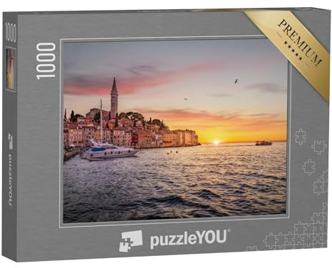 puzzleYOU: Puzzle 1000 Teile „Altstadt von Rovinj bei Sonnenuntergang, Istrien, Kroatien“ – aus der Puzzle-Kollektion Kroatien