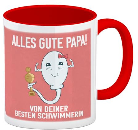 speecheese Alles gute Papa von (deinem besten Schwimmer) Kaffeebecher Rot zum Vatertag