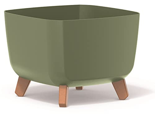 Prosperplast Gracia Square - Maceta Cuadrada con Patas Desmontables, Incluye Inserto para Interior y Exterior, plástico, Resistente a los Rayos UV, 29