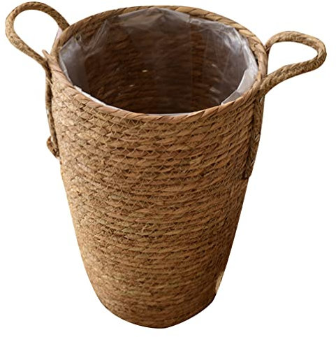 Cabilock Pot De Fleurs Panier Tissé avec Doublure pour Plantes Intérieures Et Extérieures pour Rangement Et Décoration